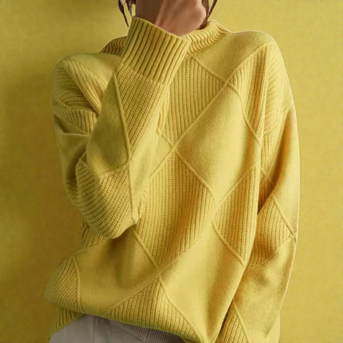 ANGELA™ | Pull Col Roulé Géométrique