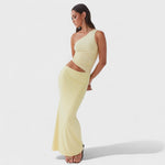 Serenela - Vestido maxi assimétrico