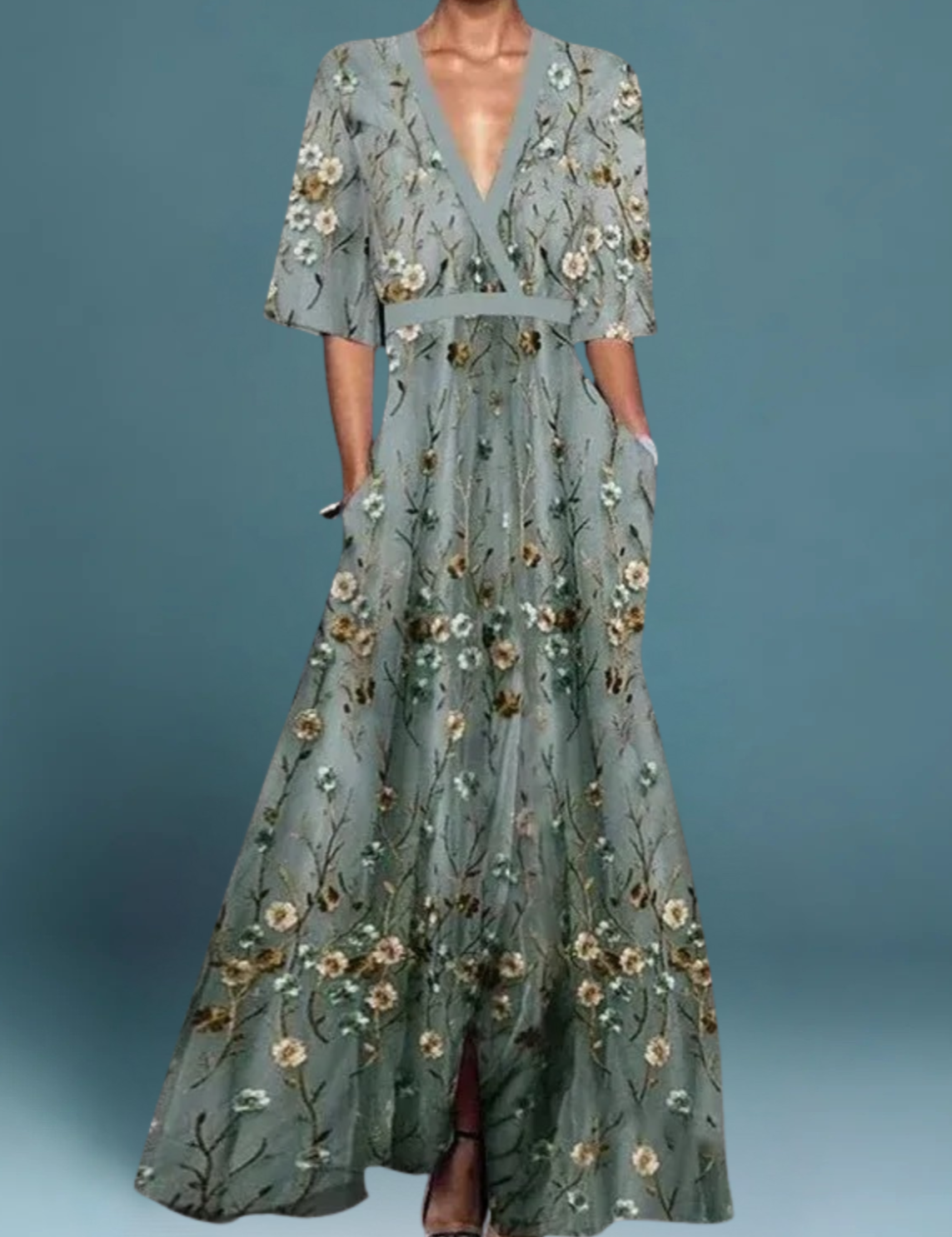 Rute - Vestido maxi floral elegante