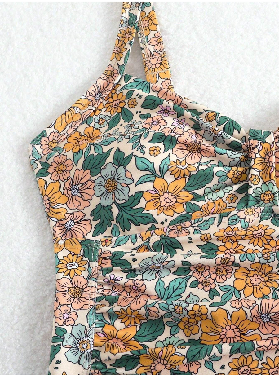 Luísa - Fato de banho com decote halter floral