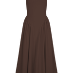 Sara - Vestido midi em malha castanho