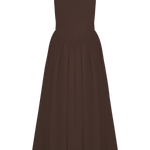 Sara - Vestido midi em malha castanho