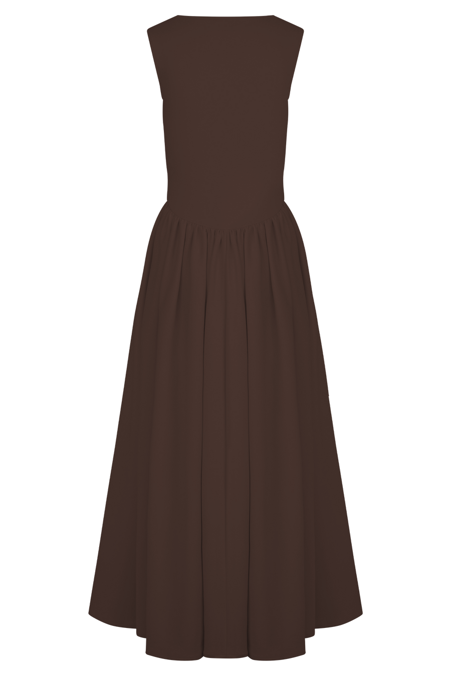 Sara - Vestido midi em malha castanho