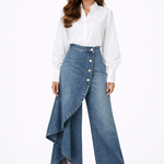 Saia-Calça Leonor Denim Assimétrica