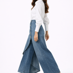 Saia-Calça Leonor Denim Assimétrica