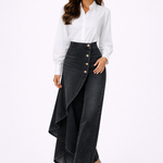 Saia-Calça Leonor Denim Assimétrica