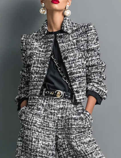 Conjunto Mirelle em tweed com elegância sofisticada