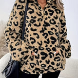 Sweat Plush Animal Print com Fecho