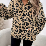Sweat Plush Animal Print com Fecho