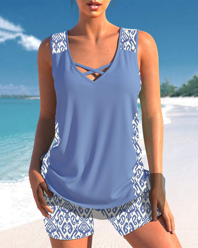 Márcia - Tankini com estampado geométrico