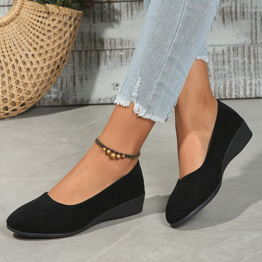 Éliane - Bailarinas confortáveis com salto compensado