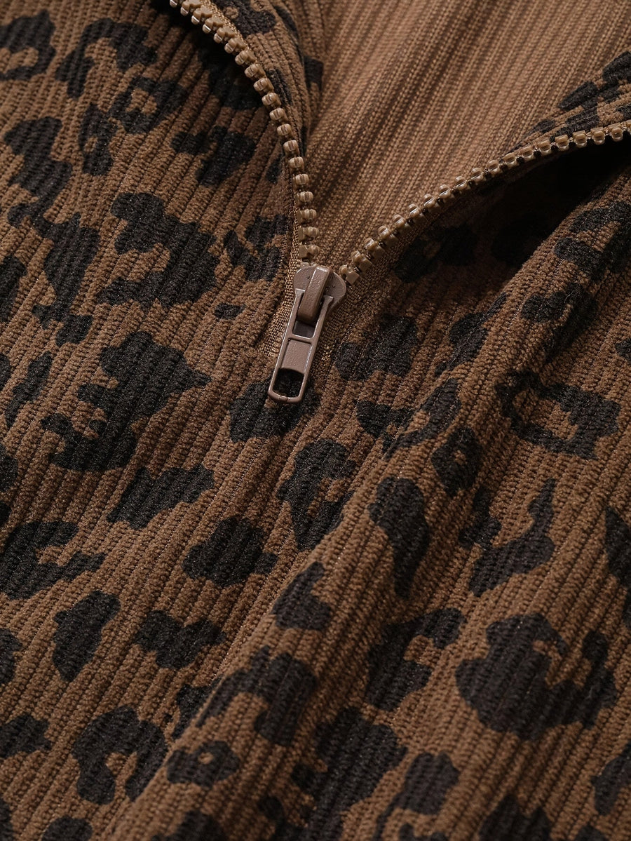 Sweat Oversized Animal Print com Zíper
