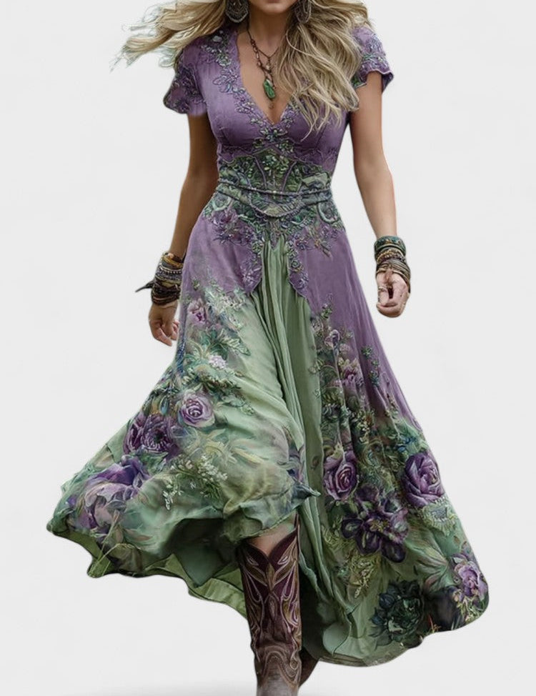 Serena - Vestido Maxi Curto Floral