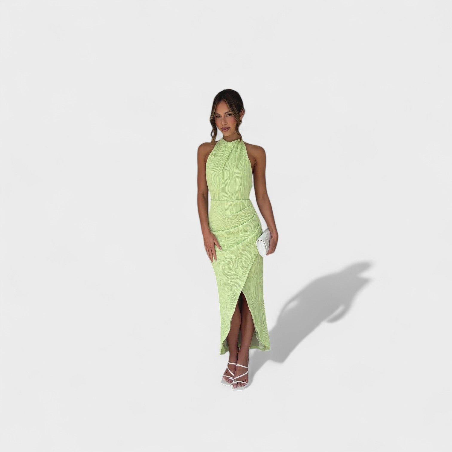 Camila - Vestido comprido com pregas