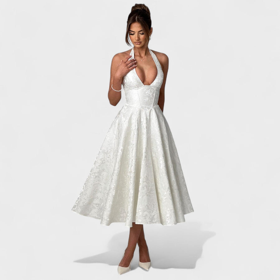 Efi - Vestido midi texturado