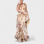 Isabela - Vestido comprido com folhos