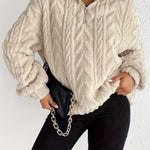 Sweat Textura Plush com Fecho Frontal