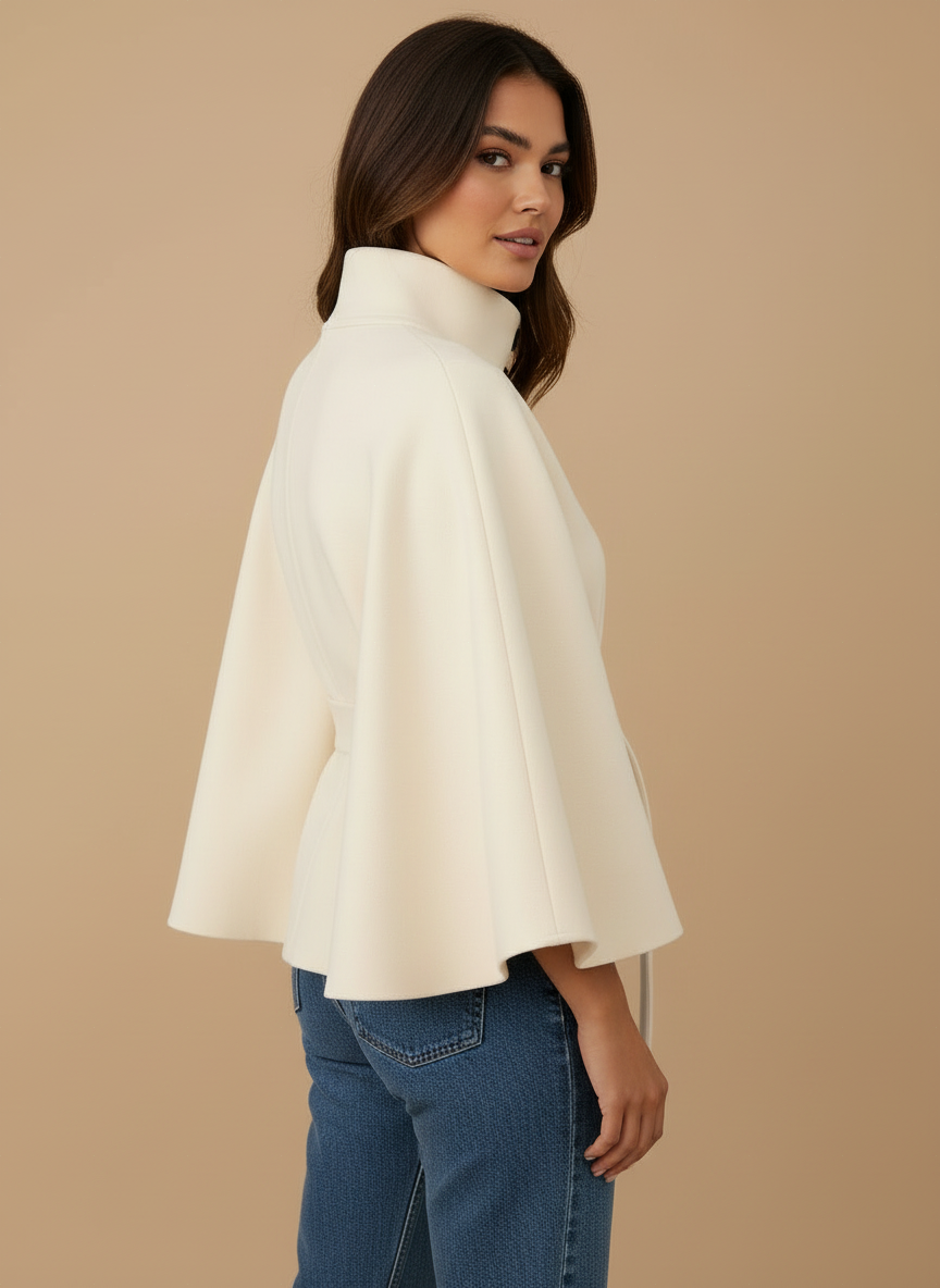 Blusa Elegante com Cinto e Manga Ampla