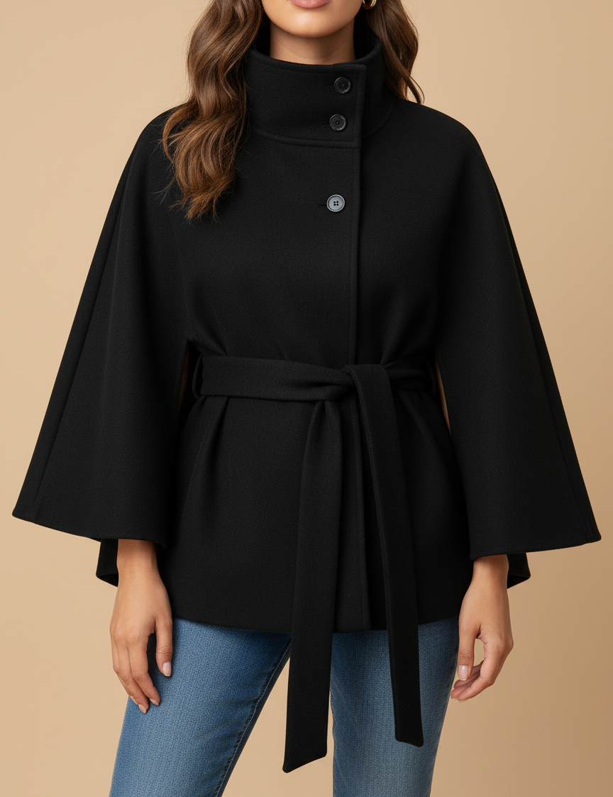 Blusa Elegante com Cinto e Manga Ampla