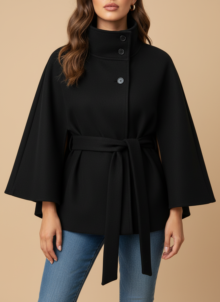 Blusa Elegante com Cinto e Manga Ampla
