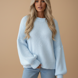 Camisola Tricot Oversized Manga Ampla