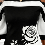 Vestido Elegante com Detalhe Floral, Design Moderno e Sofisticado