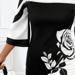 Vestido Elegante com Detalhe Floral, Design Moderno e Sofisticado