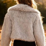 Casaco de Pelo Elegante e Macio com Gola Fofa – Perfeito para o Inverno