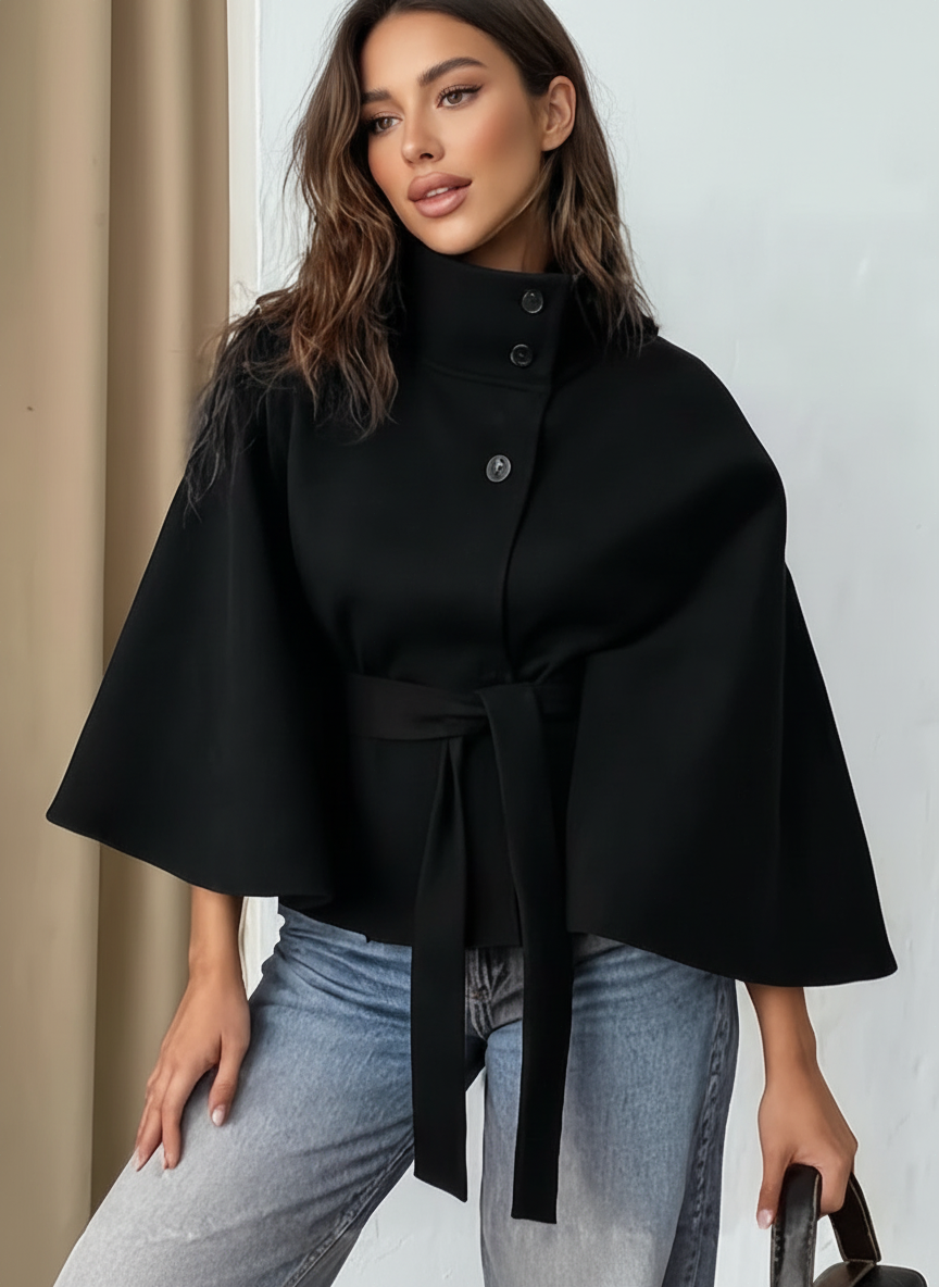 Blusa Elegante com Cinto e Manga Ampla
