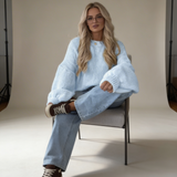 Camisola Tricot Oversized Manga Ampla