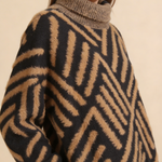 Sweat Malha Geométrico Gola Alta