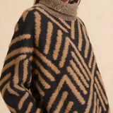 Sweat Malha Geométrico Gola Alta