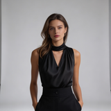 Top Elegante de Decote Drapeado