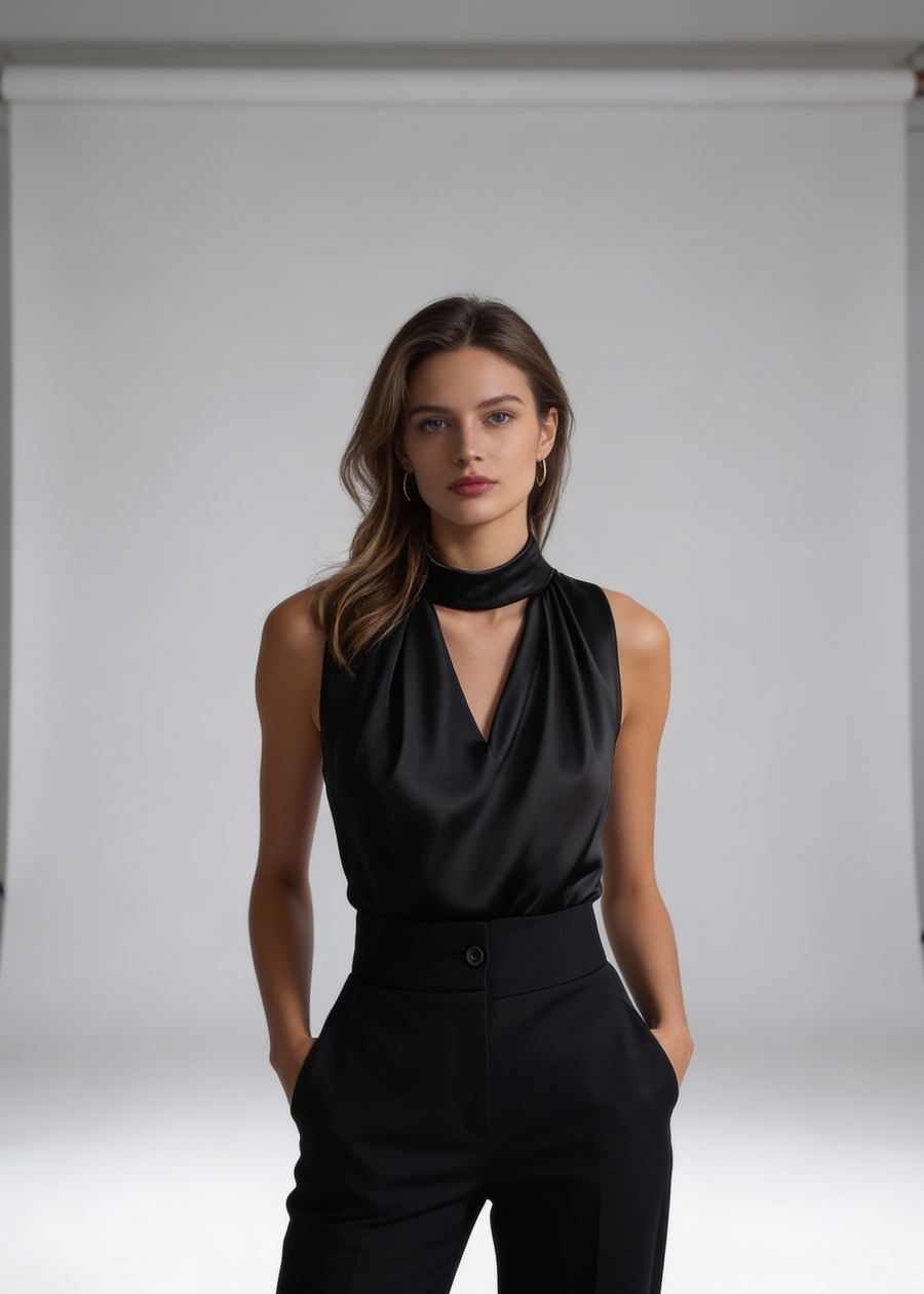 Top Elegante de Decote Drapeado