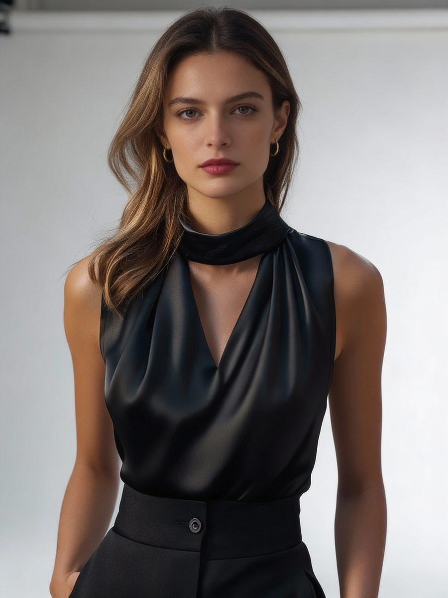 Top Elegante de Decote Drapeado