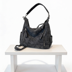 Mala Hobo Casual com Fechos Funcionais