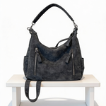 Mala Hobo Casual com Fechos Funcionais