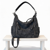 Mala Hobo Casual com Fechos Funcionais