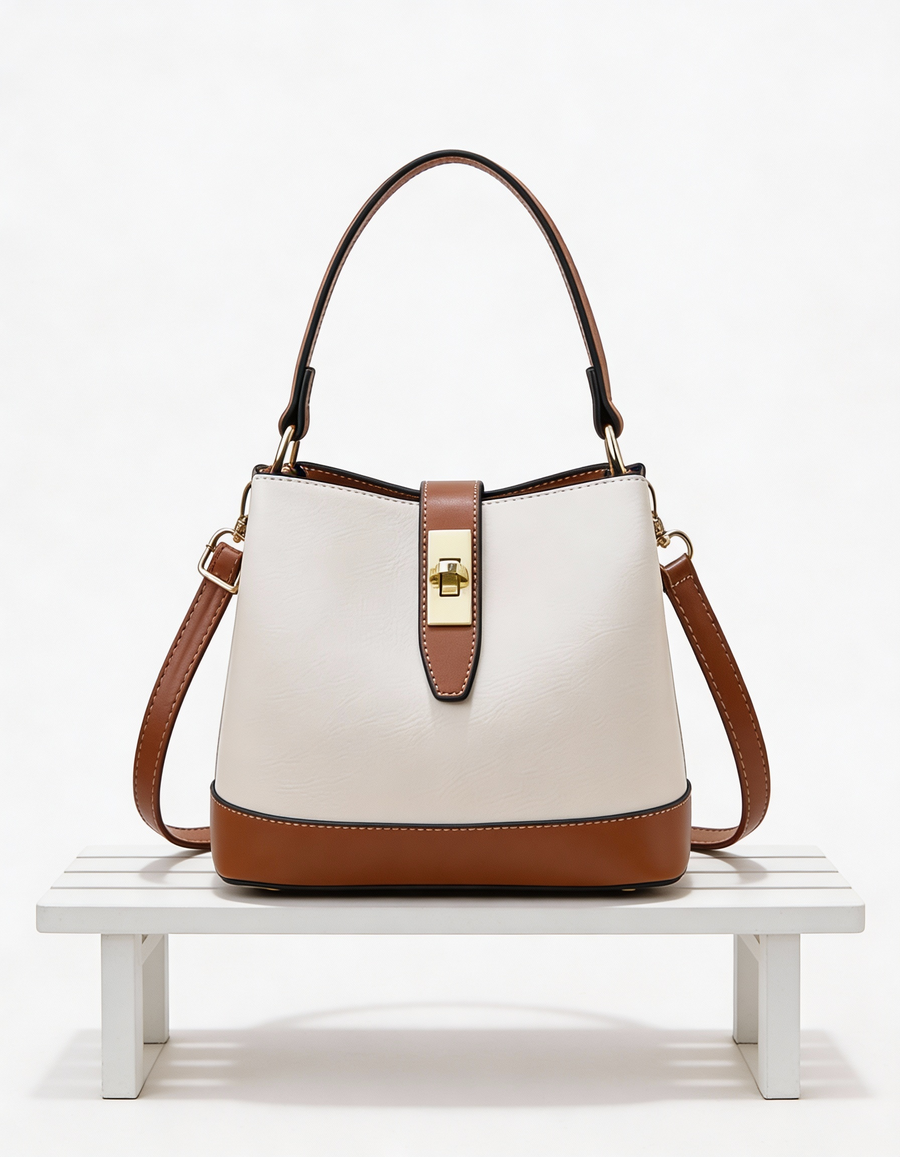 Mala Bucket Elegante com Fecho Metálico