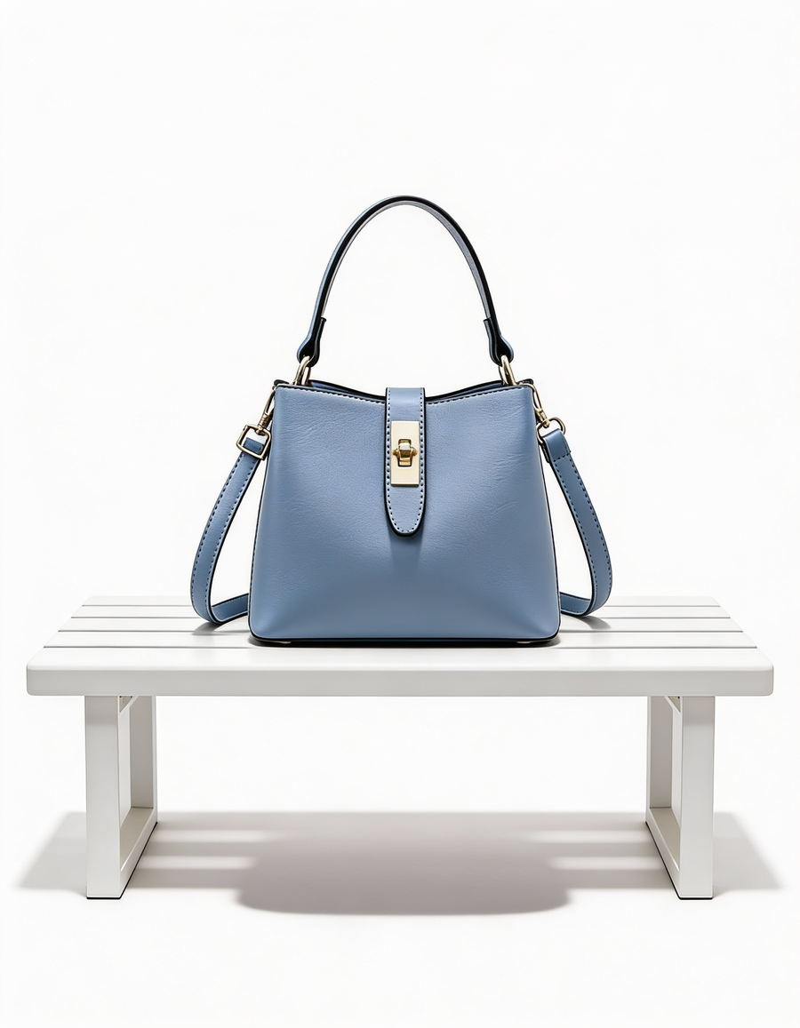 Mala Bucket Elegante com Fecho Metálico