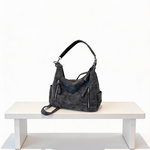 Mala Hobo Casual com Fechos Funcionais
