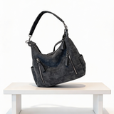 Mala Hobo Casual com Fechos Funcionais