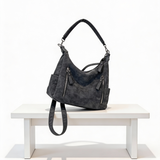 Mala Hobo Casual com Fechos Funcionais