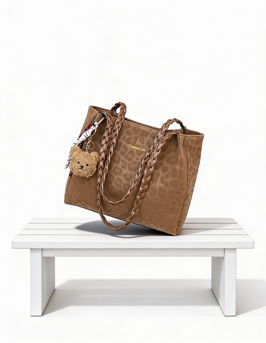 Mala Tote Fashion com Detalhe Trançado