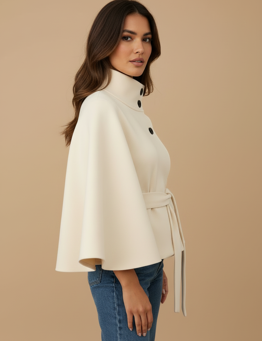 Blusa Elegante com Cinto e Manga Ampla