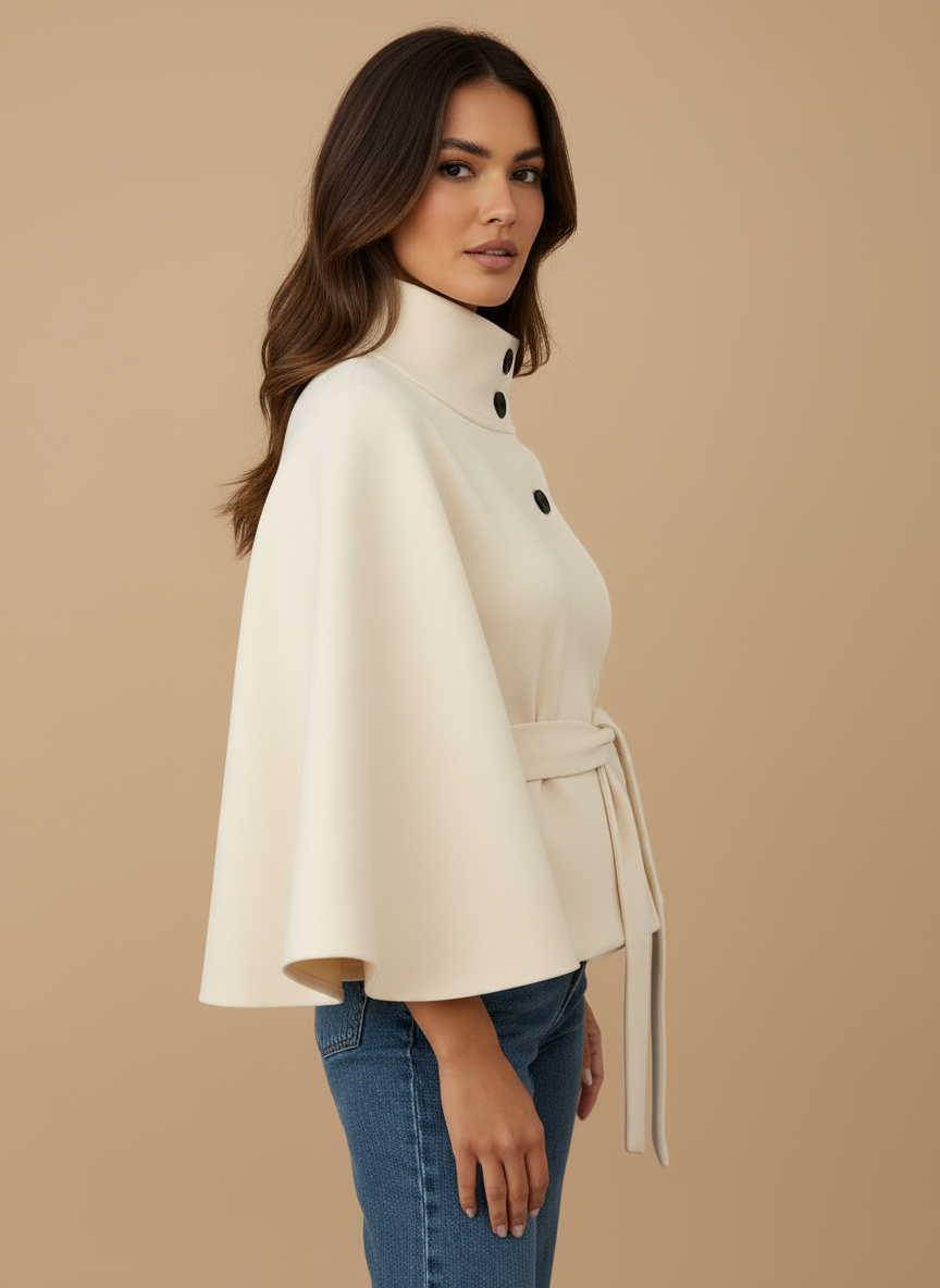 Blusa Elegante com Cinto e Manga Ampla