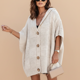 Poncho Tricot com Botões Frontais