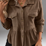 Camisa Texturizada com Bolsos Frontais