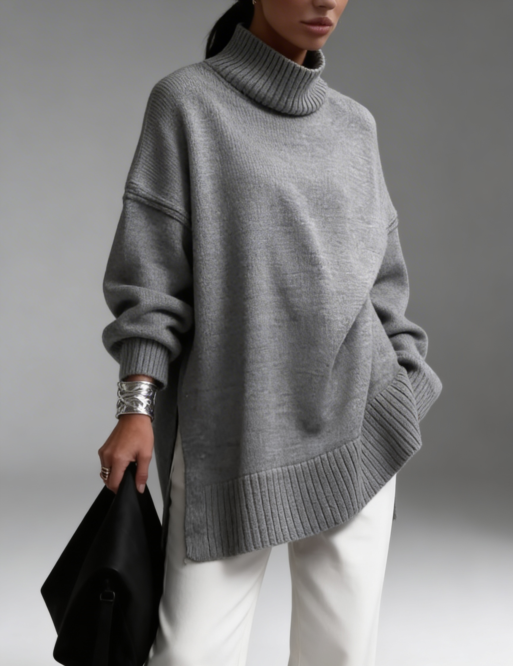 Camisola Oversized Minimal Gola Alta
