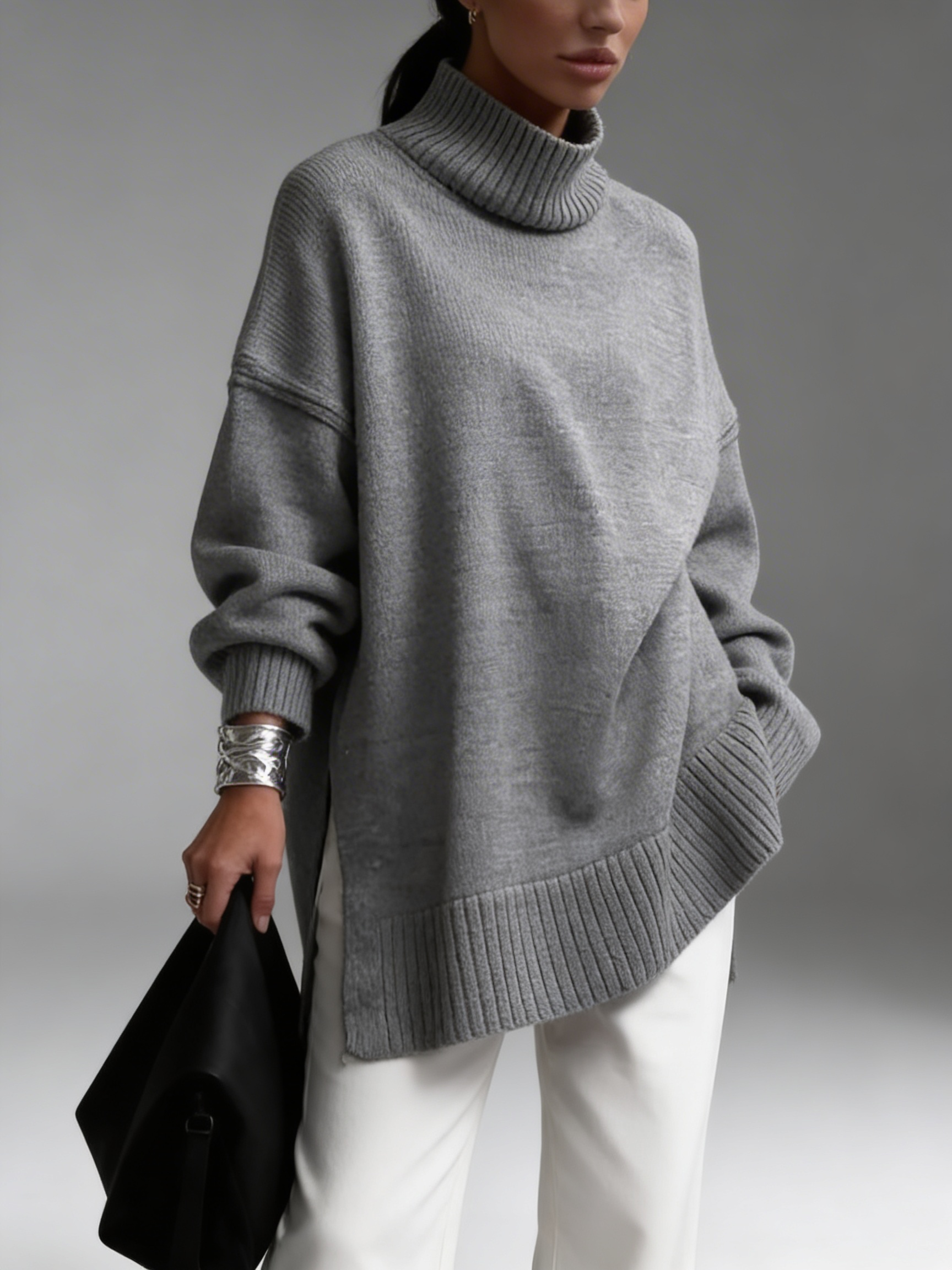 Camisola Oversized Minimal Gola Alta